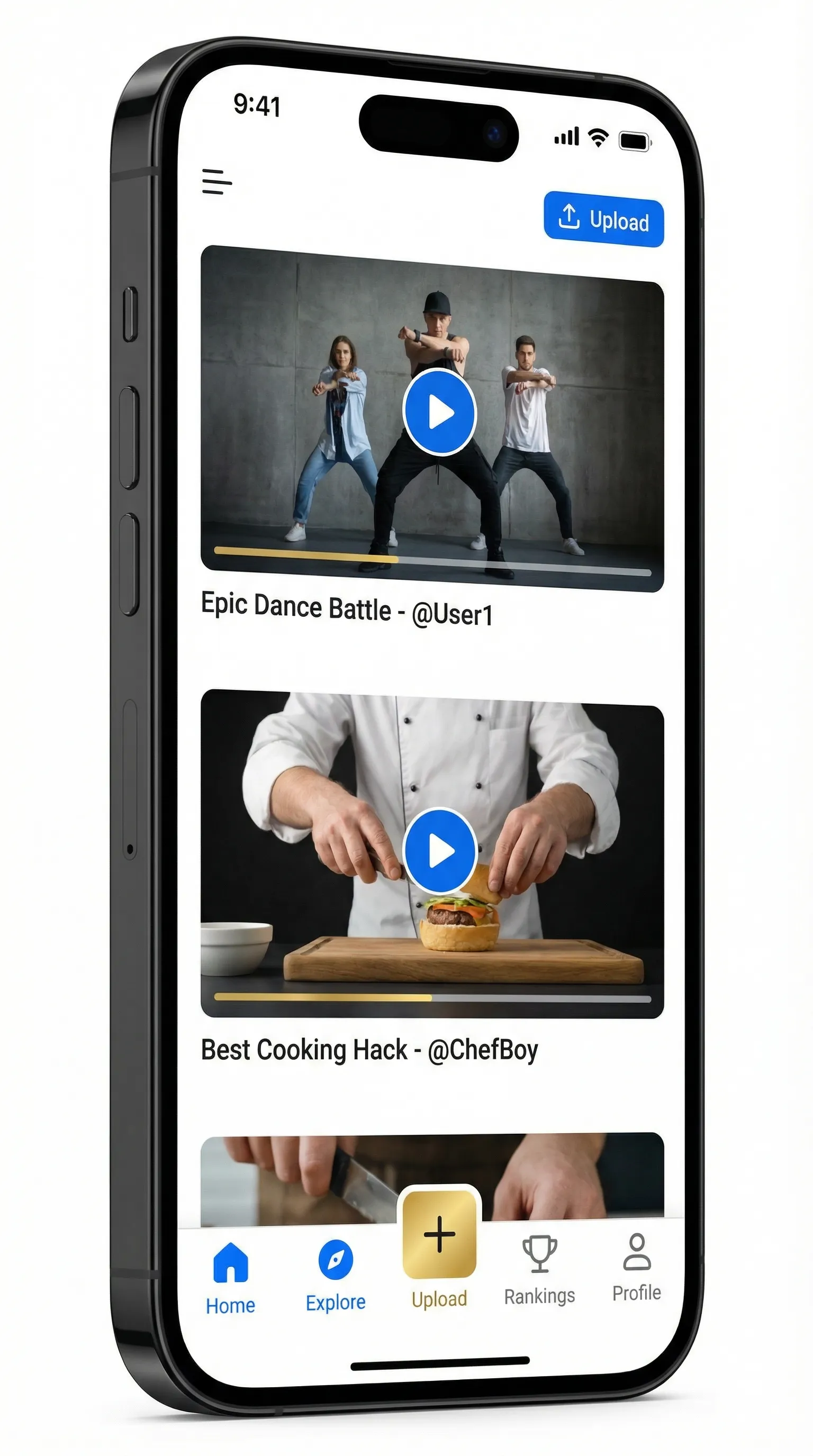 每日视频 移动端APP界面展示