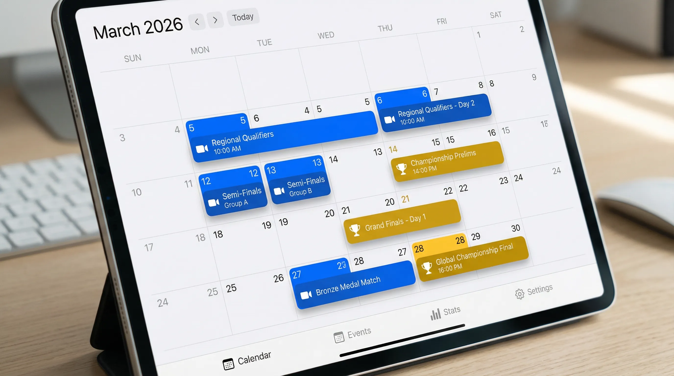 每日视频 赛事日历展示